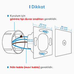 Meross Akıllı Anahtar Dokunmatik Tek Yön 680306682393