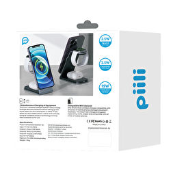 Piili 3 in 1 Aliminyum Şarj Standı - Beyaz 6944629156233