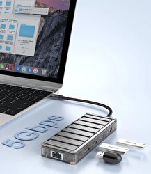 Piili Type-C 6 Portlu Dönüştürücü Adaptör - Siyah 6944629159135