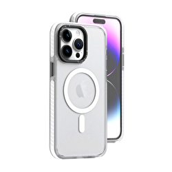 Piili iPhone 15 Pro İkon Magsafe Kılıf - Beyaz 6944629161572