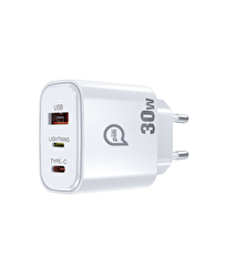 Piili 30W USB, Type-C, Lightning Adaptör 6944629170499