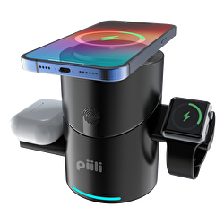 Piili 3 in 1 Kablosuz Şarj İstasyonu 6944629183857