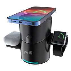Piili 3 in 1 Kablosuz Şarj İstasyonu 6944629183857