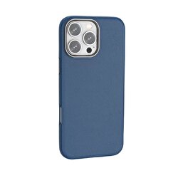 Piili iPhone 16 Pro Max Deri Magsafe Kılıf - Mavi 6944629185431