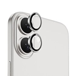 Piili iPhone 16/16 Plus Safir Lens Koruyucu Gümüş 6944629185691
