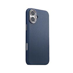 Piili iPhone 16 Plus Deri Magsafe Kılıf - Mavi 6944629187176