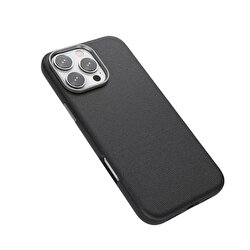Piili iPhone 16 Plus Deri Magsafe Kılıf - Siyah 6944629187190