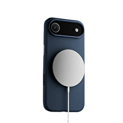 Piili ıPhone 17 Air Leather Magsafe Kılıf Mavi 6944629195379