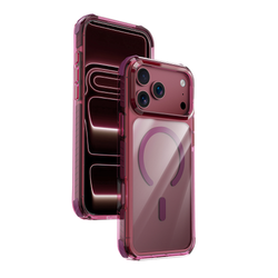 Njoyny Combat 3 Katmanlı iPhone 18 Pro MagSafe Kılıf - Bordo 6944629213752