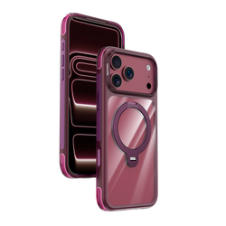 Njoyny Air Pro 2 Stand iPhone 18 Pro MagSafe Standlı Kılıf - Bordo 6944629213998