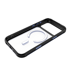 Njoyny Steel Armor iPhone 18 Pro Max MagSafe Kılıf - Buzul Mavi 6944629214292