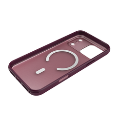 Njoyny Frosted iPhone 18 Pro Max MagSafe Kılıf - Bordo 6944629214759