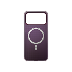 Njoyny AI Kevlar NY iPhone 18 Pro MagSafe Kılıf - Bordo 6944629214896