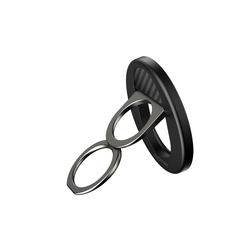 Njoyny Double Ring Fiber Carbon Standlı Kılıf - Siyah 6944629215077