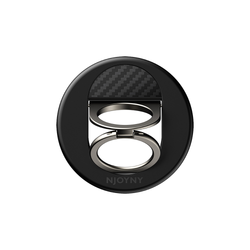Njoyny Double Ring Fiber Carbon Standlı Kılıf - Siyah 6944629215077