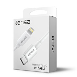 Buff Kensa PD Type-C/Lightning Şarj Kablosu-Beyaz 6959633423066