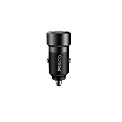 Yesido 1 Adet 30W Usb / 1 Adet 30W Type-C ve 60W Type-C to Type-C Kablolu PD Hızlı Araç Şarj - Siyah 6971050269775