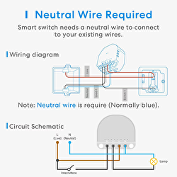 Meross Akıllı Wifi Duvar İçi Anahtar 6973696564948