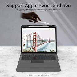Daphnela iPad Pro 13 2024 Klavyeli Kılıf-Siyah 763250073674