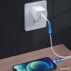 Konfulon 20W Şarj Seti Type-C Kablo/Adaptör-Beyaz 8683140622831