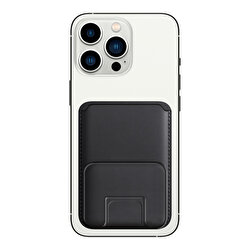 Buff iPhone WalletMag Stand Deri Cüzdan - Siyah 8683548210746