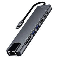 Buff Type C USB 8 in 1 Hub Çoklayıcı Adaptör 8683548210777