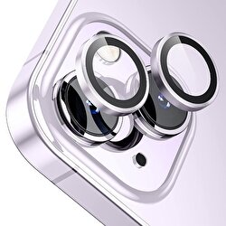 Buff iPhone 14 / Plus Kamera Lens Koruyucu-Mor 8683548215147