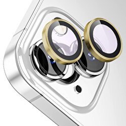 Buff iPhone 13/13 Mini Metal Lens Koruyucu-Gold 8683548215260