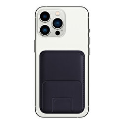 Buff iPhone WalletMag Stand Deri Cüzdan - Mor 8683548216410
