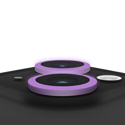 Buff iPhone 14/Plus Neon Metal Lens Koruyucu-Mor 8683548219343