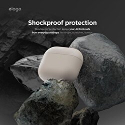 Elago AirPods 4 Sıvı Silikon Basic Kılıf - Taş Rengi EAP4RH-ST