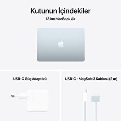 Apple MacBook Air 13' M4 Çip 10 Çekirdekli CPU 8 Çekirdekli GPU 16GB Bellek 256GB SSD Gök Mavisi MC6T4TU/A