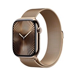 Apple Watch Series 10 GPS + Cellular 46mm Altın Rengi Titanyum Kasa Altın Rengi Milano Loop - S/M MC7T4TU/A