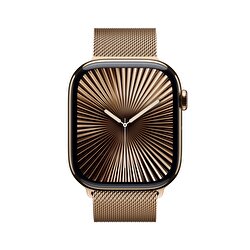 Apple Watch Series 10 GPS + Cellular 46mm Altın Rengi Titanyum Kasa Altın Rengi Milano Loop - S/M MC7T4TU/A