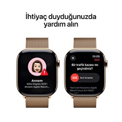 Apple Watch Series 10 GPS + Cellular 46mm Altın Rengi Titanyum Kasa Altın Rengi Milano Loop - S/M MC7T4TU/A