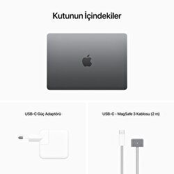 Apple MacBook Air 13' M2 Çip 8 Çekirdekli CPU 8 Çekirdekli GPU 16 GB Bellek 256GB SSD Uzay Grisi  MC7U4TU/A