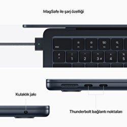 Apple MacBook Air 13' M2 Çip 8 Çekirdekli CPU 8 Çekirdekli GPU 16 GB Bellek 256GB SSD Gece Yarısı MC7X4TU/A