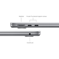 Teşhir - Apple MacBook Air 13' M3 Çip 8 Çekirdekli CPU 8 Çekirdekli GPU 16 GB Bellek 256GB SSD Uzay Grisi MC8G4TU/A