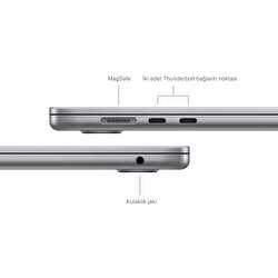 Teşhir - Apple MacBook Air 15' M3 Çip 8 Çekirdekli CPU 10 Çekirdekli GPU 24GB Bellek 512GB SSD Uzay Grisi MC9H4TU/A