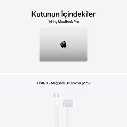 MacBook Pro 14 inç M5 Çip 10 çekirdekli CPU 10 çekirdekli GPU 16GB Bellek 512GB SSD Gümüş MDE44TU/A