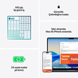 MacBook Pro 14 inç M5 Çip 10 çekirdekli CPU 10 çekirdekli GPU 16GB Bellek 512GB SSD Gümüş MDE44TU/A