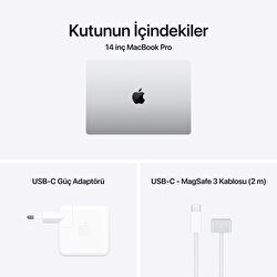 MacBook Pro 14 inç M5 Çip 10 çekirdekli CPU 10 çekirdekli GPU 16GB Bellek 1TB SSD Gümüş MDE54TU/A
