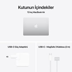 Apple MacBook Air 13 inç M5 Çip 10 Çekirdekli CPU 10 Çekirdekli GPU 24GB Bellek 1TB SSD Gümüş MDH94TU/A