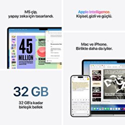 Apple MacBook Air 13 inç M5 Çip 10 Çekirdekli CPU 10 Çekirdekli GPU 24GB Bellek 1TB SSD Gök Mavisi MDHK4TU/A