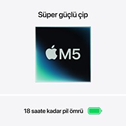 Apple MacBook Air 15 inç M5 Çip 10 Çekirdekli CPU 10 Çekirdekli GPU 24GB Bellek 1TB SSD Gece Yarısı MDVN4TU/A