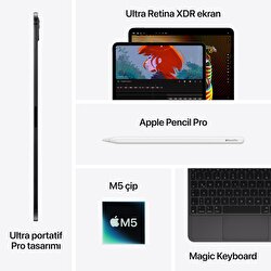 Apple 13 inç iPad Pro M5 Wi-Fi 1TB Nano-Texture Cam Gümüş MDYR4TU/A