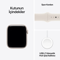 Apple Watch SE 3 GPS 40mm Yıldız Işığı Alüminyum Kasa ve Yıldız Işığı Spor Kordon - S/M MEH34TU/A