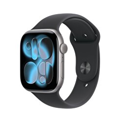 Apple Watch Series 11 GPS 42mm Uzay Grisi Alüminyum Kasa ve Siyah Spor Kordon - M/L MEQX4TU/A