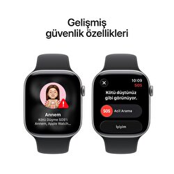 Apple Watch Series 11 GPS 42mm Uzay Grisi Alüminyum Kasa ve Siyah Spor Kordon - M/L MEQX4TU/A