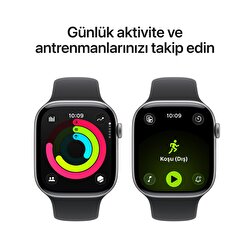 Apple Watch Series 11 GPS 42mm Uzay Grisi Alüminyum Kasa ve Siyah Spor Kordon - M/L MEQX4TU/A